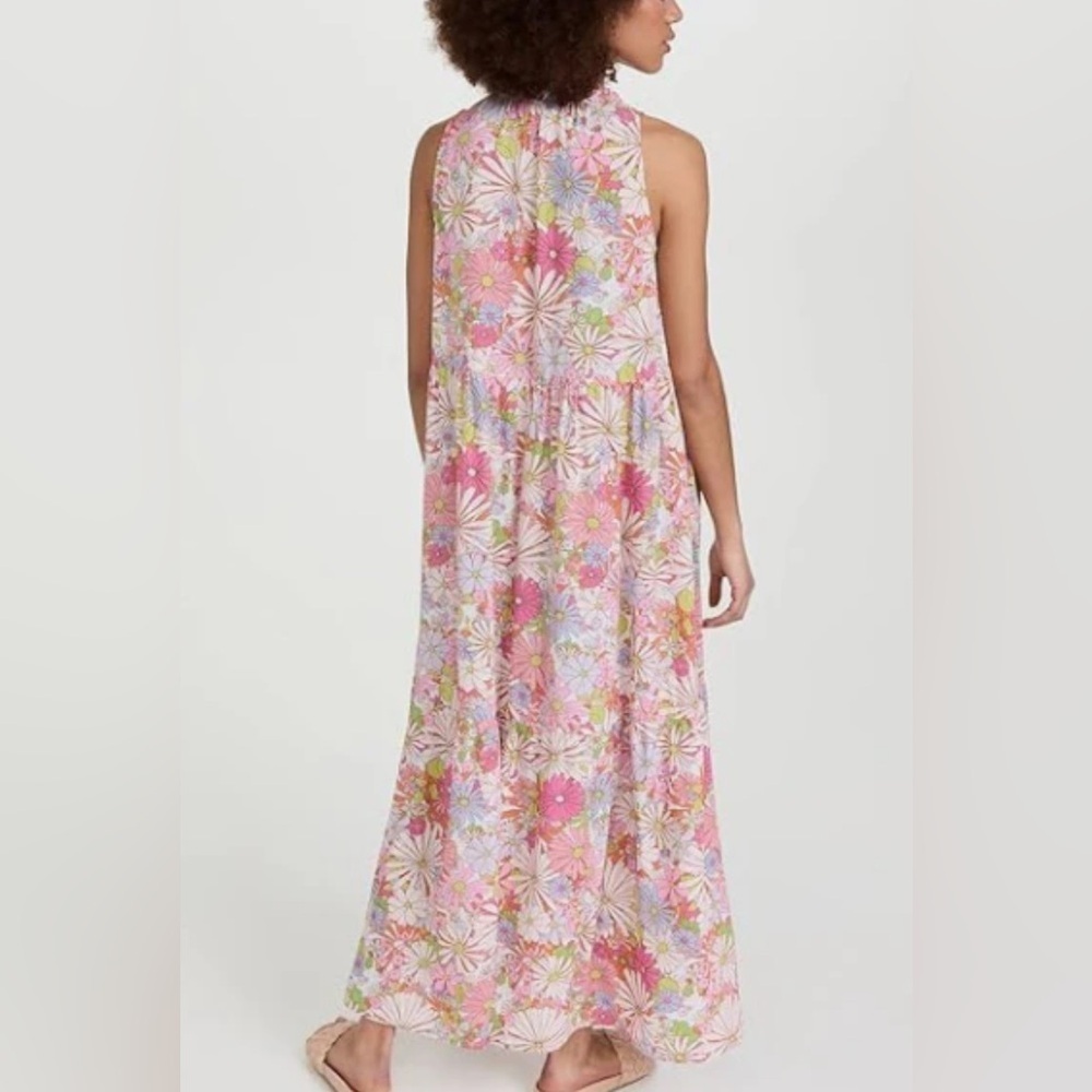 BB Dakota Women’s Floral Maxi Dress Size M Pink Multicolor Recycled DB - Picture 4 of 9